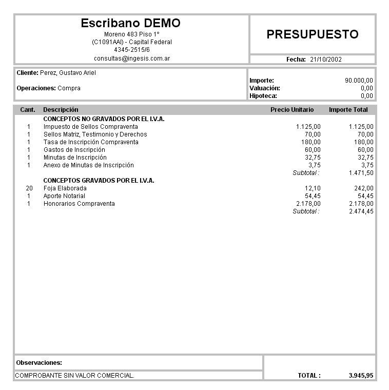 Factura impresa