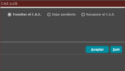 Tramitación CAE